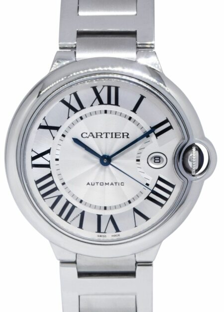 Cartier Ballon Bleu 42mm Steel Silver Dial Mens Automatic Watch W69012Z4 3001
