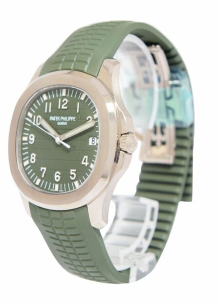 Patek NEW Jumbo Aquanaut Khaki Green 18k White Gold Watch Box/Papers '23 5168G