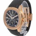 Patek Philippe 5164 Aquanaut Dual Time 18K Rose Gold Rubber Watch B/P 5164R