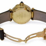 Cartier Pasha 38mm 18k YG Diamond Grid w/Ivory Dial Leather Automatic Watch 1988