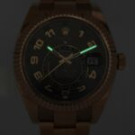 NOS Rolex Sky-Dweller 18k Everose Gold Chocolate Dial Watch B/P 20' 326935