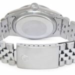 Rolex Datejust Steel Black MOP Diamond Dial Engine Turned Bezel 36mm Watch 16014