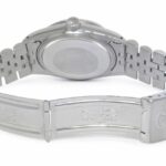Rolex Datejust Steel Black MOP Diamond Dial Engine Turned Bezel 36mm Watch 16014
