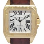 Cartier Santos 100 XL 18k Yellow Gold Mens Automatic Watch W20071Y1 2657