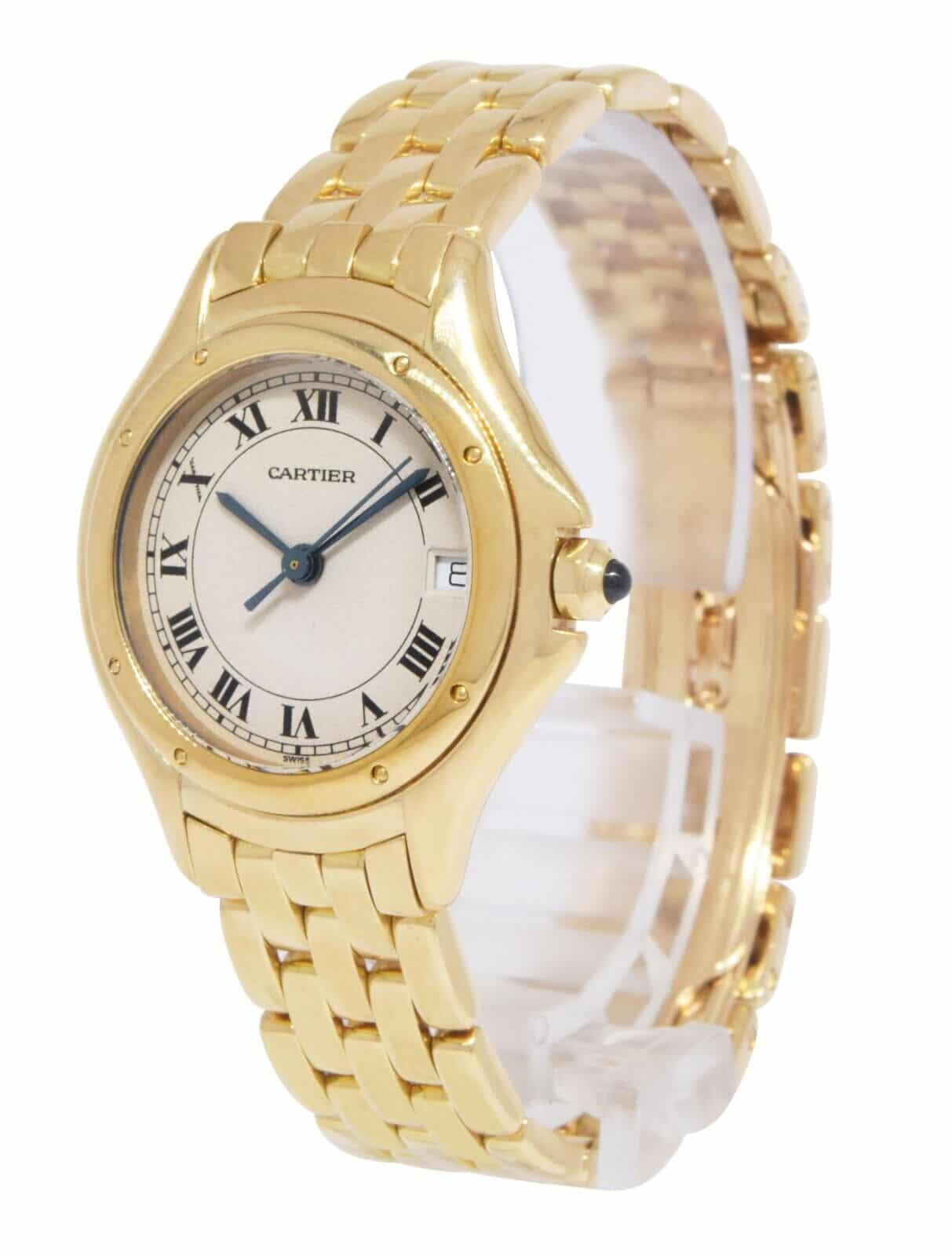 Cartier Cougar Panthere 18k Yellow Gold Ladies 26mm Quartz Watch 887906