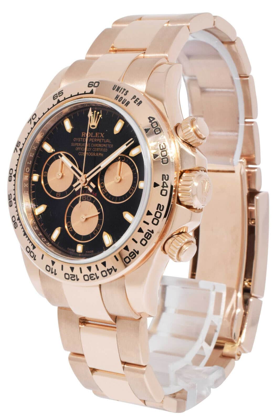 Rolex Daytona Chronograph 18k Rose Gold Black Dial Watch Box/Papers '11 116505