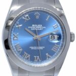 Rolex NOS Datejust 41 Steel Blue Roman Dial Oyster Bracelet Watch B/P '20 126300
