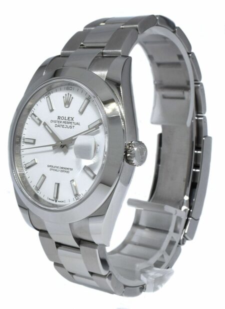 Rolex NOS Datejust 41 Steel White Dial Oyster Bracelet Watch B/P '20 126300