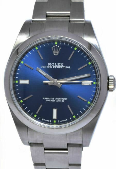 Rolex Oyster Perpetual 39 Steel Blue Dial Mens Watch  114300