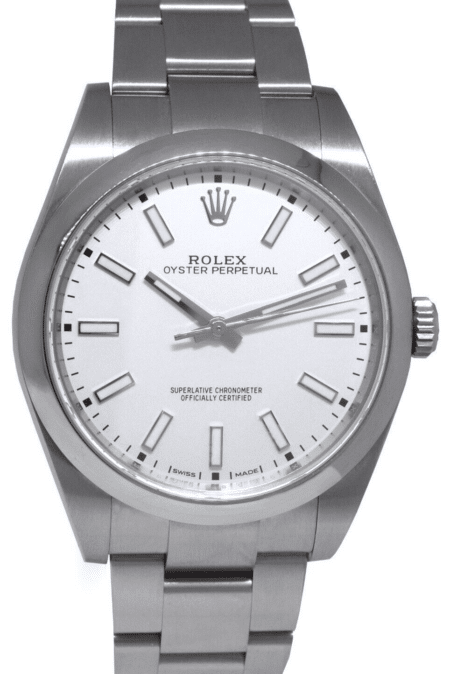 Rolex Oyster Perpetual 39 Steel White Dial Mens Oyster Watch B/P '19 114300