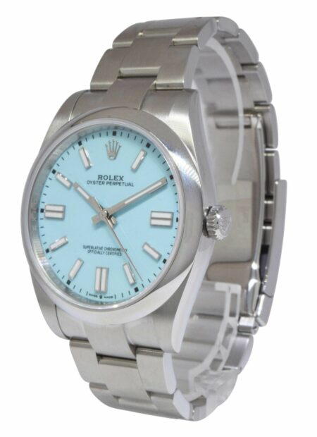 Rolex Oyster Perpetual 41 Steel Turquoise Dial Mens Watch Box/Papers '21 124300