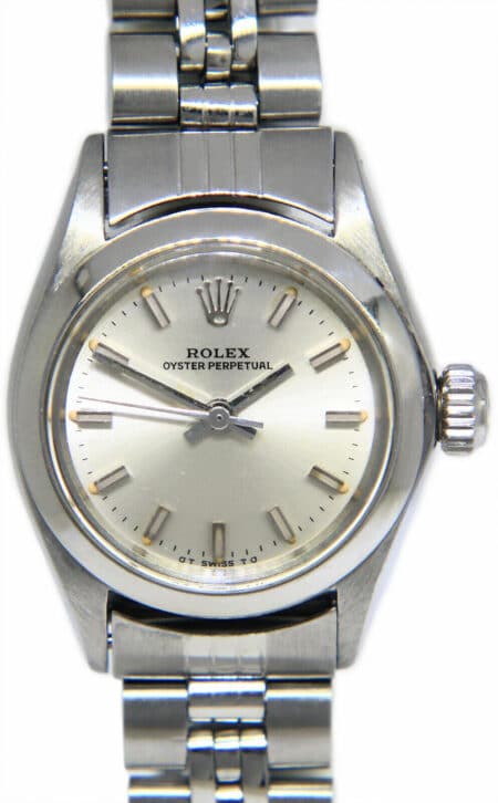 Rolex Oyster Perpetual No Date Steel American Bracelet Ladies 24mm Watch 6718
