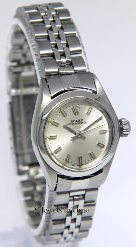 Rolex Oyster Perpetual No Date Steel American Bracelet Ladies 24mm Watch 6718