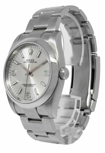 Rolex Oyster Perpetual Steel Silver Dial Mens 36mm Watch Box/Papers V 116000