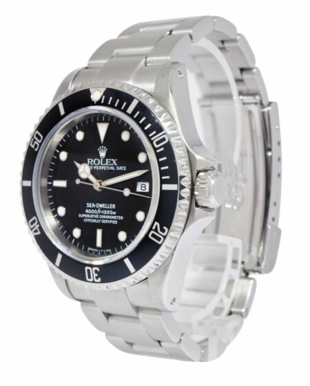Rolex Sea-Dweller Date Stainless Steel Black Dial/Bezel Mens 40mm Watch S 16600