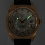 Rolex Sky-Dweller 18k Everose Gold Sundust Roman Dial Mens 42mm GMT Watch 326135