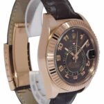 Rolex Sky-Dweller GMT 18k Rose Gold Chocolate Dial Mens 42mm Watch 326135