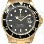 Rolex Submariner 18k Yellow Gold Black Dial/Bezel Mens 40mm Watch/ Box X 16618