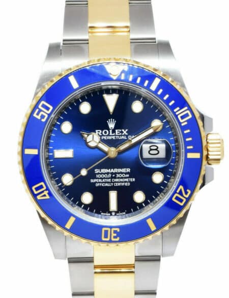 Rolex Submariner Date 18k Gold Steel Ceramic Blue 41mm Watch B/P '22 126613