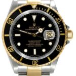 Rolex Submariner Date 18k Yellow Gold/Steel Black 40mm Watch Box Paper Z 16613