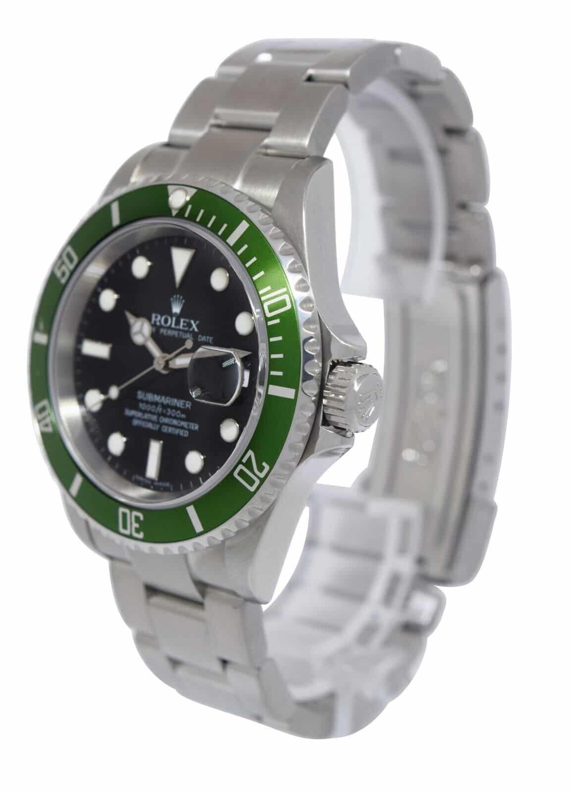 Rolex Submariner Date Kermit Green Bezel Steel Mens Automatic Watch Z 16610