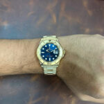 Rolex Yacht-Master 18k Yellow Gold Blue Dial Mens 40mm Watch P 16628