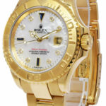 Rolex Yacht-Master 18k Yellow Gold MOP Sapphire/Diamond Dial 40mm Watch K 16628
