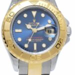 Rolex Yacht-Master 18k Yellow Gold/Steel Blue Dial Ladies 29mm Watch U 169623