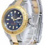 Rolex Yacht-Master 18k Yellow Gold/Steel Blue Dial Ladies 29mm Watch U 169623