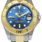 Rolex Yacht-Master 18k Yellow Gold/Steel Blue Dial Ladies 35mm Watch K 168623