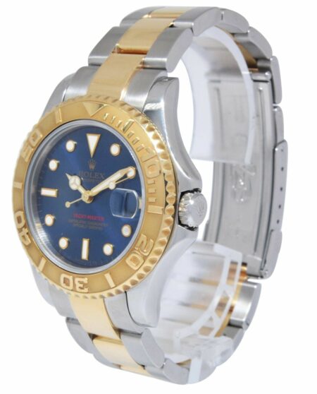 Rolex Yacht-Master 18k Yellow Gold/Steel Blue Dial Ladies 35mm Watch T 68623