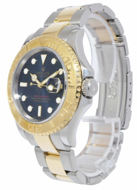 Rolex Yacht-Master 18k Yellow Gold/Steel Blue Dial Mens 40mm Watch Z 16623