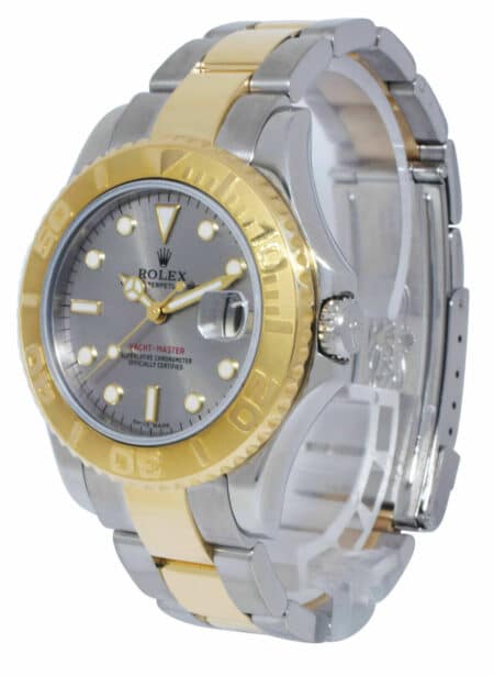 Rolex Yacht-Master 18k Yellow Gold/Steel Slate Dial Ladies 35mm Watch K 168623