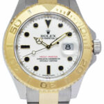 Rolex Yacht-Master 18k Yellow Gold/Steel White Dial Mens 40mm Watch G 16623