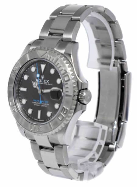 Rolex Yacht-Master 37 Steel & Platinum Rhodium Dial Oyster Watch B/P '20 268622