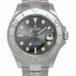 Rolex Yacht-Master 37 Steel & Platinum Rhodium Dial Oyster Watch B/P 2020 268622