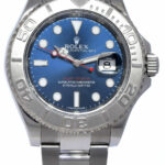 Rolex Yacht-Master Steel & Platinum Bezel Blue Dial 40mm Watch 116622