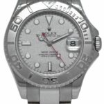 Rolex Yacht-Master Steel & Platinum Silver Dial 35mm Midsize Watch B/P P 168622