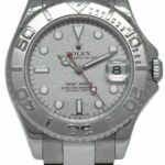 Rolex Yacht-Master Steel & Platinum Silver Dial 35mm Midsize Watch B/P P 168622