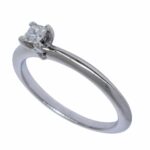 Tiffany & Co. 0.17 Carat Princess Cut Diamond & Platinum Ring & Box Size 6