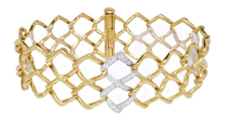 Tiffany & Co. Paloma Picasso 18k Yellow Gold Platinum & Diamond Bracelet 7"