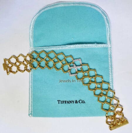 Tiffany & Co. Paloma Picasso 18k Yellow Gold Platinum & Diamond Bracelet 7