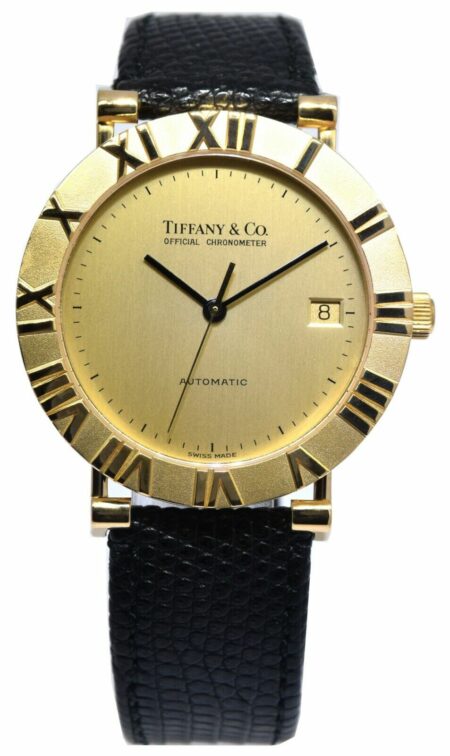 Tiffany & Co. Round ATLAS 18k Yellow Gold Champage Dial Manual Watch M6930