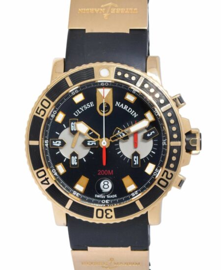 Ulysse Nardin Maxi Marine Diver Chronograph 18k Rose Gold 42.7mm Watch 8006-102
