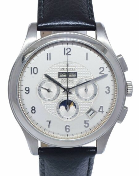 Zenith Grande Class El Primero Moonphase Chronograph Steel Watch 03.0520.4100