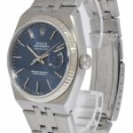 Rolex Datejust Oysterquartz Steel & Gold Bezel Blue Dial Mens 36mm Watch 17014