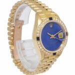 Rolex Datejust President Yellow Gold Lapis Lazuli Diamond Bark 26mm Watch 69278