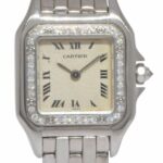 Cartier Panthere Small 18k White Gold Diamond Ladies 22mm Quartz Watch 1660
