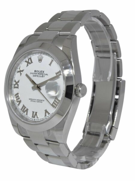 NEW Rolex Datejust 41 Steel White Dial Oyster Bracelet Mens Watch B/P '22 126300