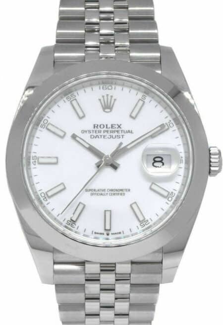 NOS Rolex Datejust 41 Steel White Dial Jubilee Bracelet Watch B/P '23 126300